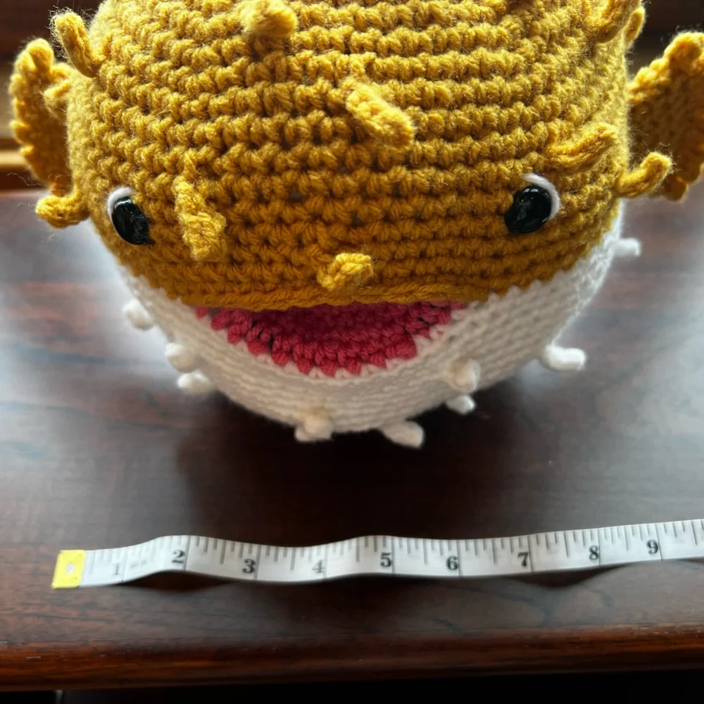 Hand Crocheted Ziggy the Puffer Fish Stuffed Animal Plushie! - Picture 7 of 13